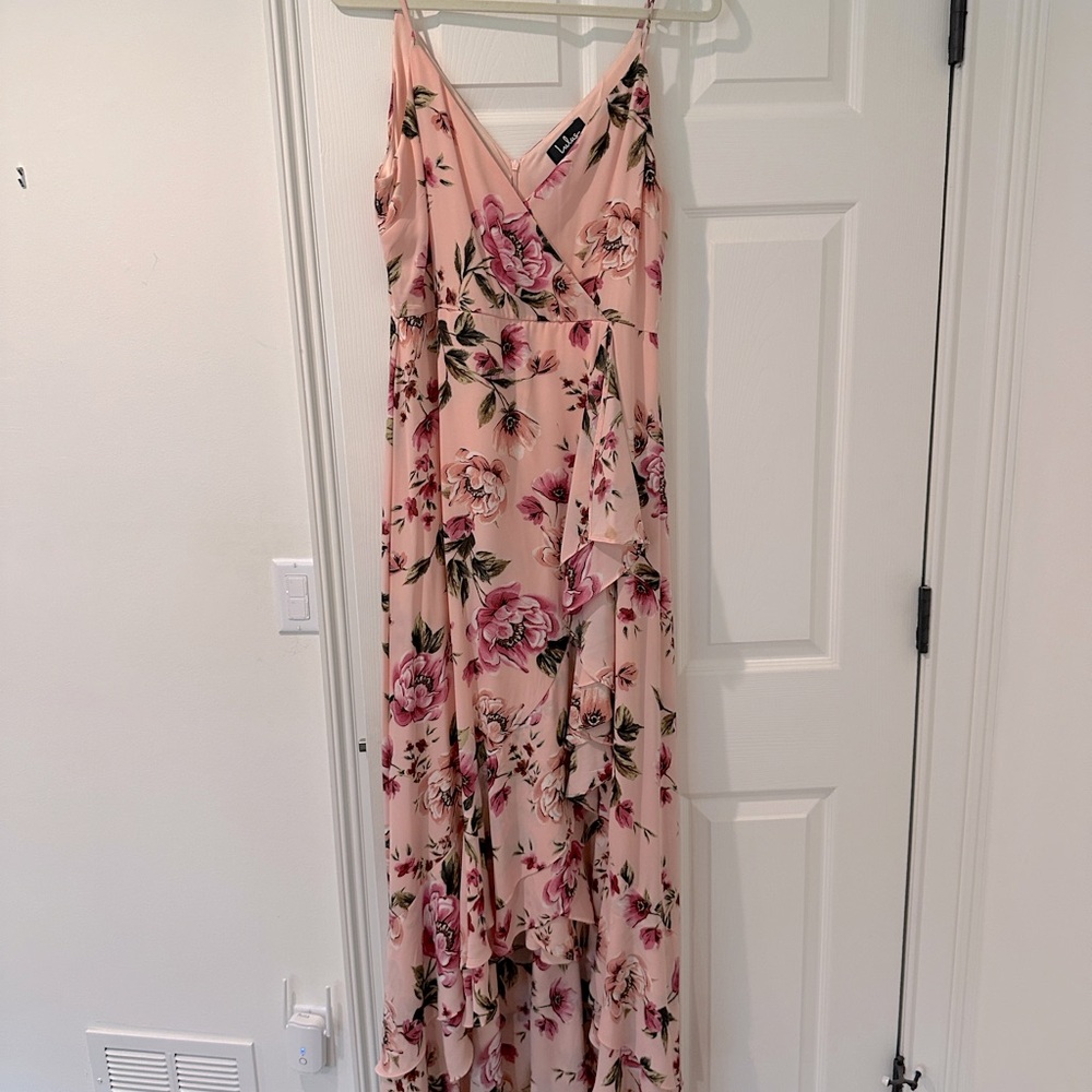 Pink floral maxi dress